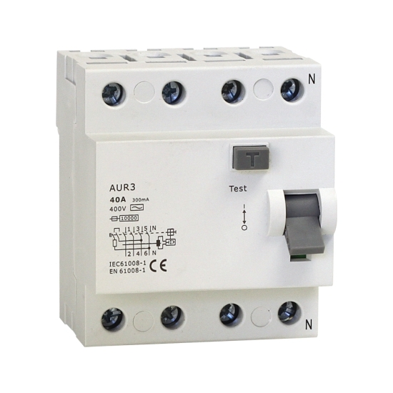 WYŁĄCZNIK RÓŻNICOWOPRĄDOWY AUR3 10kA  - 3P+N  40A  AC 300mA